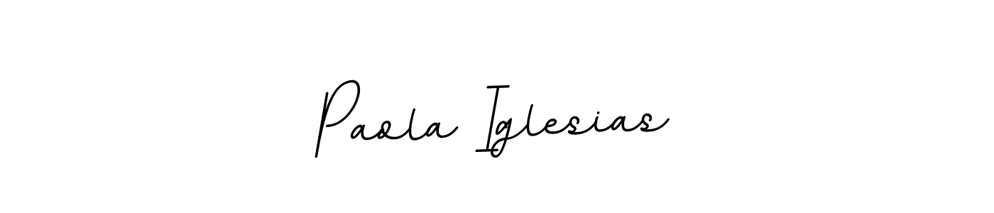 How to make Paola Iglesias name signature. Use BallpointsItalic-DORy9 style for creating short signs online. This is the latest handwritten sign. Paola Iglesias signature style 11 images and pictures png