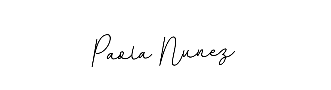 How to make Paola Nunez name signature. Use BallpointsItalic-DORy9 style for creating short signs online. This is the latest handwritten sign. Paola Nunez signature style 11 images and pictures png