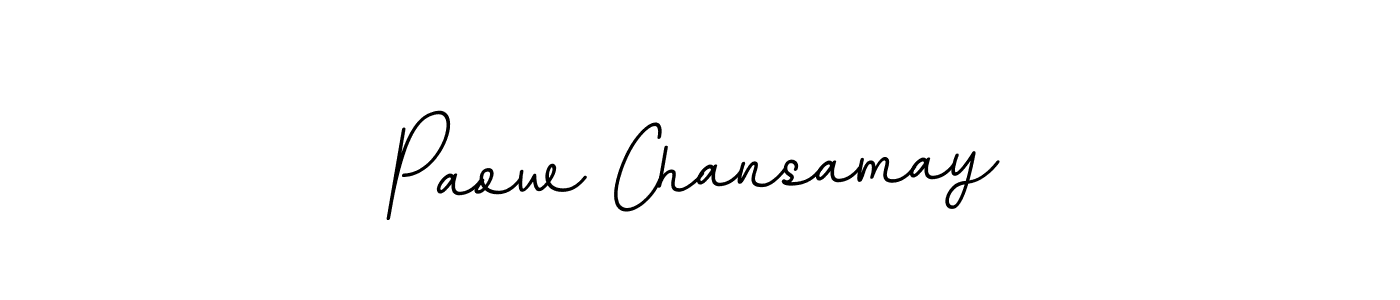 BallpointsItalic-DORy9 is a professional signature style that is perfect for those who want to add a touch of class to their signature. It is also a great choice for those who want to make their signature more unique. Get Paow Chansamay name to fancy signature for free. Paow Chansamay signature style 11 images and pictures png