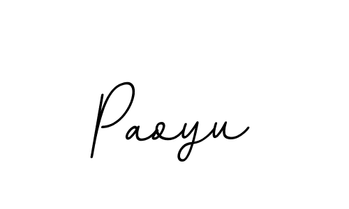 Design your own signature with our free online signature maker. With this signature software, you can create a handwritten (BallpointsItalic-DORy9) signature for name Paoyu. Paoyu signature style 11 images and pictures png