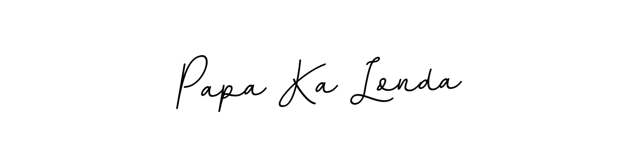 Use a signature maker to create a handwritten signature online. With this signature software, you can design (BallpointsItalic-DORy9) your own signature for name Papa Ka Londa. Papa Ka Londa signature style 11 images and pictures png