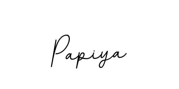 Use a signature maker to create a handwritten signature online. With this signature software, you can design (BallpointsItalic-DORy9) your own signature for name Papiya. Papiya signature style 11 images and pictures png