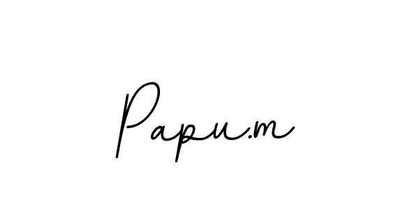 How to make Papu.m name signature. Use BallpointsItalic-DORy9 style for creating short signs online. This is the latest handwritten sign. Papu.m signature style 11 images and pictures png