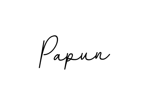 Use a signature maker to create a handwritten signature online. With this signature software, you can design (BallpointsItalic-DORy9) your own signature for name Papun. Papun signature style 11 images and pictures png