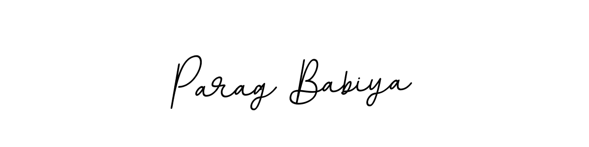 How to make Parag Babiya name signature. Use BallpointsItalic-DORy9 style for creating short signs online. This is the latest handwritten sign. Parag Babiya signature style 11 images and pictures png