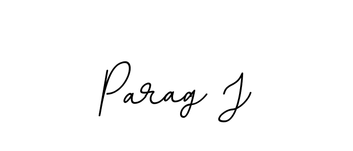 Use a signature maker to create a handwritten signature online. With this signature software, you can design (BallpointsItalic-DORy9) your own signature for name Parag J. Parag J signature style 11 images and pictures png