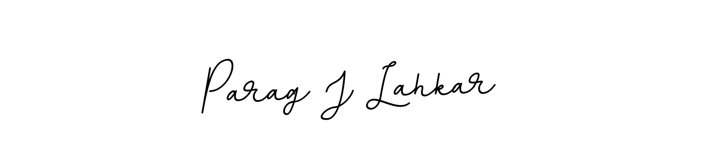 Use a signature maker to create a handwritten signature online. With this signature software, you can design (BallpointsItalic-DORy9) your own signature for name Parag J Lahkar. Parag J Lahkar signature style 11 images and pictures png