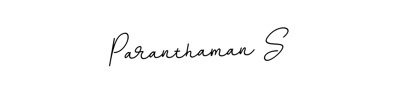 How to make Paranthaman S name signature. Use BallpointsItalic-DORy9 style for creating short signs online. This is the latest handwritten sign. Paranthaman S signature style 11 images and pictures png