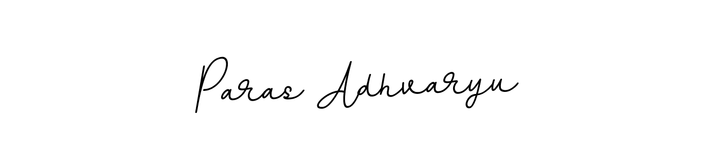 Make a beautiful signature design for name Paras Adhvaryu. With this signature (BallpointsItalic-DORy9) style, you can create a handwritten signature for free. Paras Adhvaryu signature style 11 images and pictures png