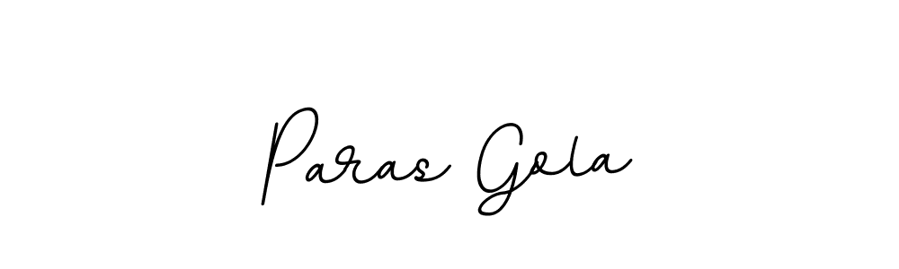 The best way (BallpointsItalic-DORy9) to make a short signature is to pick only two or three words in your name. The name Paras Gola include a total of six letters. For converting this name. Paras Gola signature style 11 images and pictures png