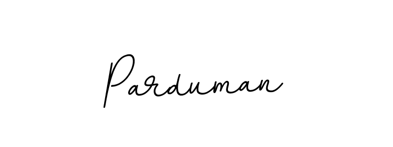 Create a beautiful signature design for name Parduman. With this signature (BallpointsItalic-DORy9) fonts, you can make a handwritten signature for free. Parduman signature style 11 images and pictures png