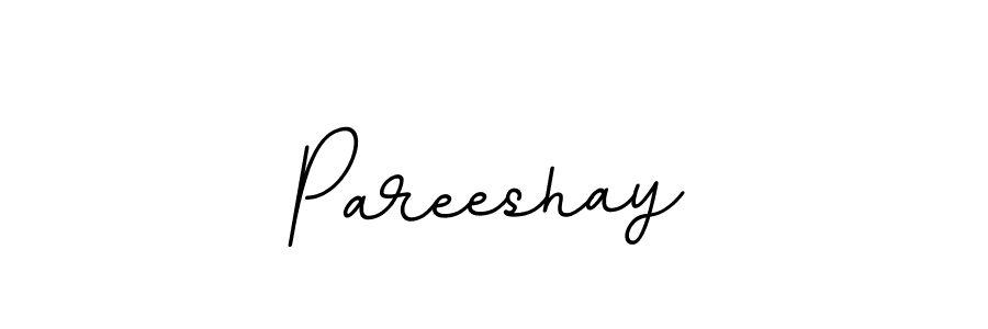 The best way (BallpointsItalic-DORy9) to make a short signature is to pick only two or three words in your name. The name Pareeshay include a total of six letters. For converting this name. Pareeshay signature style 11 images and pictures png