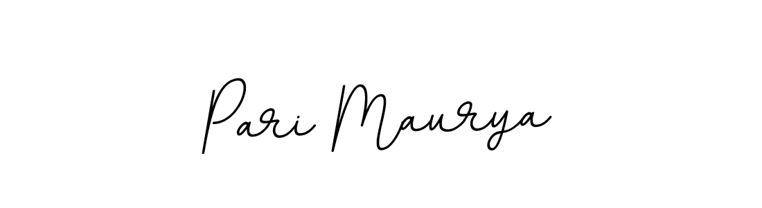 Make a beautiful signature design for name Pari Maurya. With this signature (BallpointsItalic-DORy9) style, you can create a handwritten signature for free. Pari Maurya signature style 11 images and pictures png