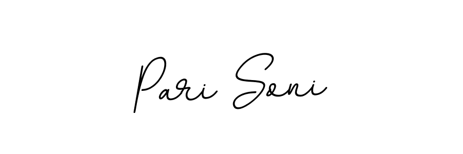 Use a signature maker to create a handwritten signature online. With this signature software, you can design (BallpointsItalic-DORy9) your own signature for name Pari Soni. Pari Soni signature style 11 images and pictures png
