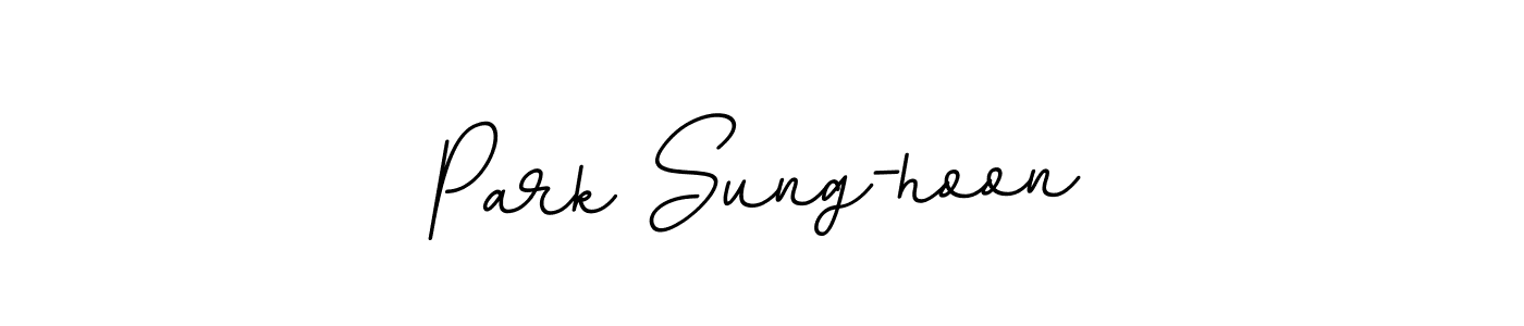 You should practise on your own different ways (BallpointsItalic-DORy9) to write your name (Park Sung-hoon) in signature. don't let someone else do it for you. Park Sung-hoon signature style 11 images and pictures png