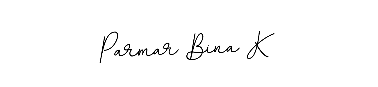 How to make Parmar Bina K name signature. Use BallpointsItalic-DORy9 style for creating short signs online. This is the latest handwritten sign. Parmar Bina K signature style 11 images and pictures png