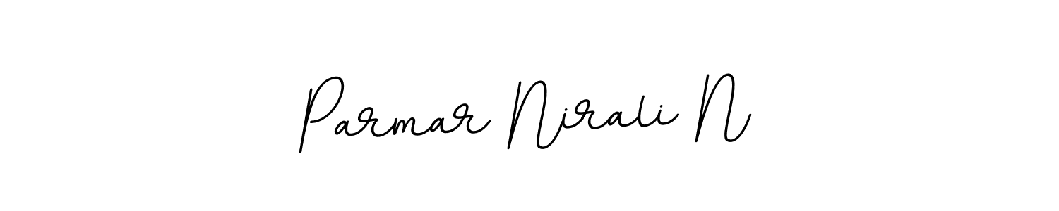 How to make Parmar Nirali N name signature. Use BallpointsItalic-DORy9 style for creating short signs online. This is the latest handwritten sign. Parmar Nirali N signature style 11 images and pictures png