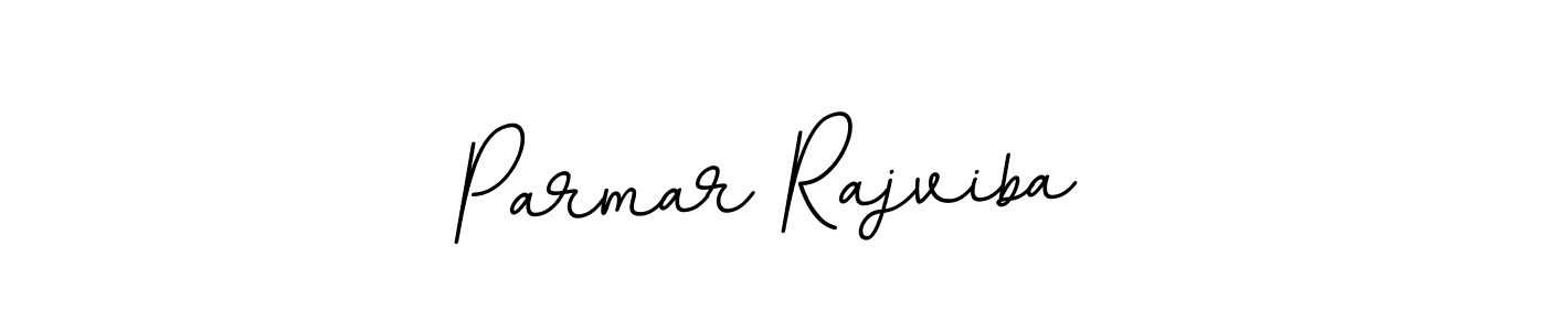 How to make Parmar Rajviba name signature. Use BallpointsItalic-DORy9 style for creating short signs online. This is the latest handwritten sign. Parmar Rajviba signature style 11 images and pictures png