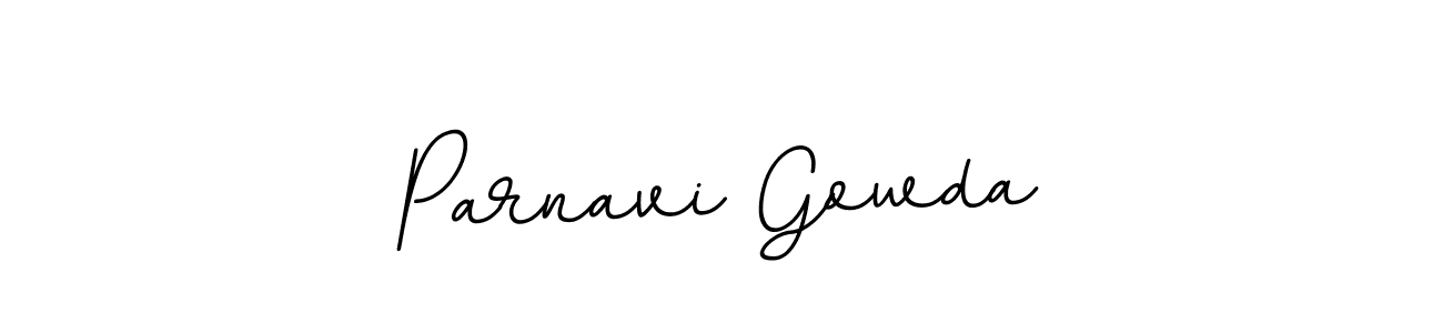 The best way (BallpointsItalic-DORy9) to make a short signature is to pick only two or three words in your name. The name Parnavi Gowda include a total of six letters. For converting this name. Parnavi Gowda signature style 11 images and pictures png