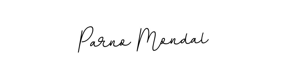 How to make Parno Mondal name signature. Use BallpointsItalic-DORy9 style for creating short signs online. This is the latest handwritten sign. Parno Mondal signature style 11 images and pictures png