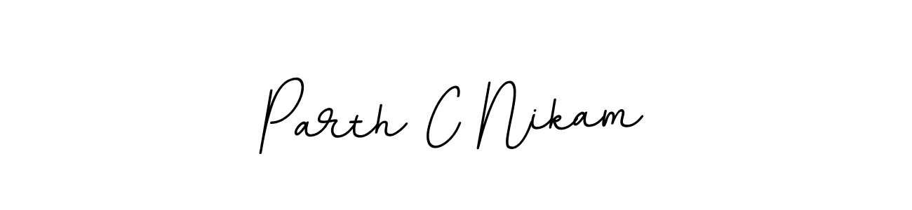 Parth C Nikam stylish signature style. Best Handwritten Sign (BallpointsItalic-DORy9) for my name. Handwritten Signature Collection Ideas for my name Parth C Nikam. Parth C Nikam signature style 11 images and pictures png