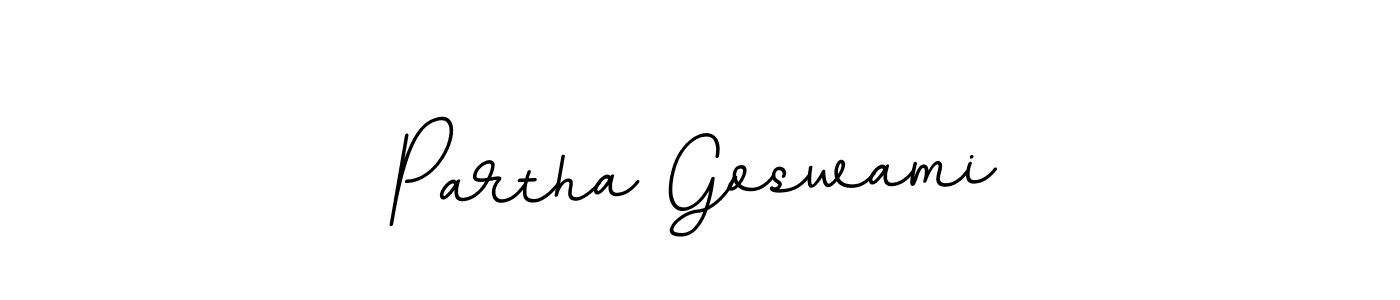 How to make Partha Goswami name signature. Use BallpointsItalic-DORy9 style for creating short signs online. This is the latest handwritten sign. Partha Goswami signature style 11 images and pictures png
