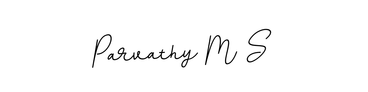 This is the best signature style for the Parvathy M S name. Also you like these signature font (BallpointsItalic-DORy9). Mix name signature. Parvathy M S signature style 11 images and pictures png