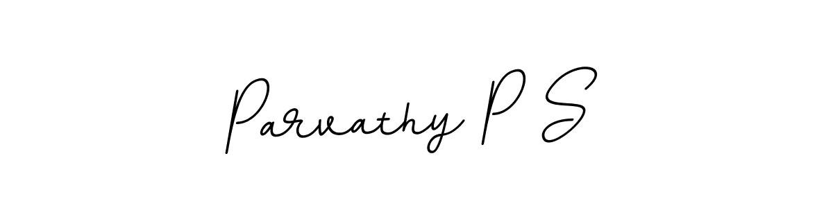 You should practise on your own different ways (BallpointsItalic-DORy9) to write your name (Parvathy P S) in signature. don't let someone else do it for you. Parvathy P S signature style 11 images and pictures png