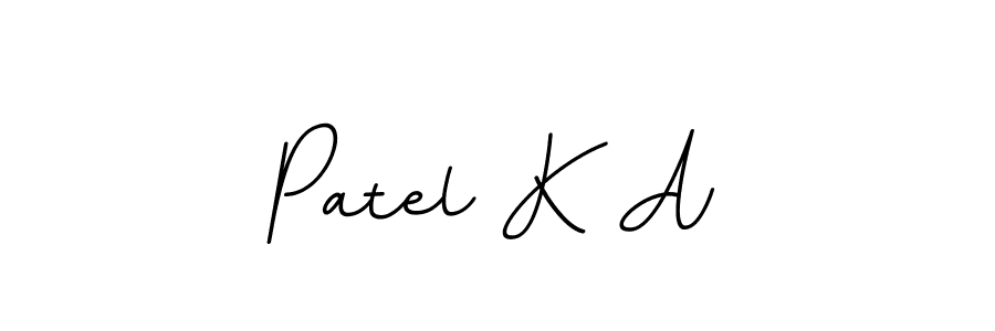 Design your own signature with our free online signature maker. With this signature software, you can create a handwritten (BallpointsItalic-DORy9) signature for name Patel K A. Patel K A signature style 11 images and pictures png