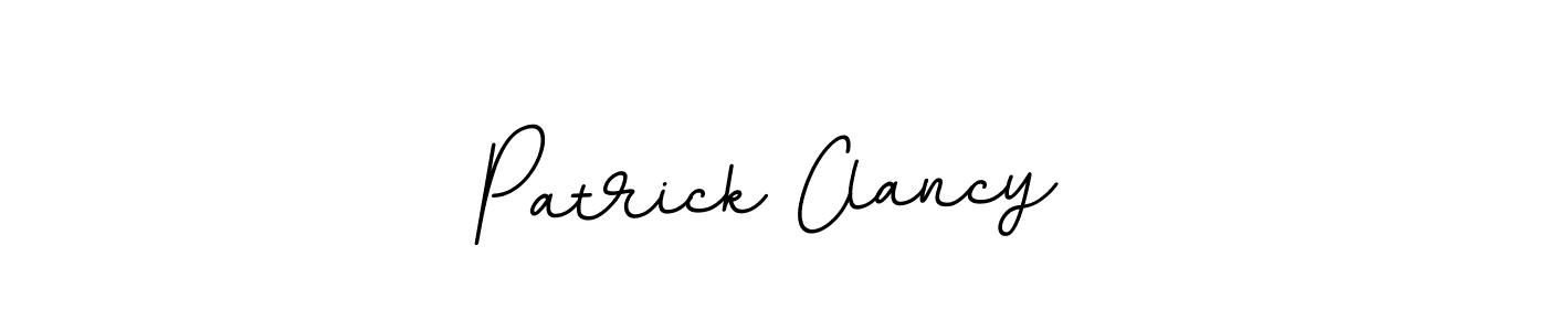 How to make Patrick Clancy name signature. Use BallpointsItalic-DORy9 style for creating short signs online. This is the latest handwritten sign. Patrick Clancy signature style 11 images and pictures png