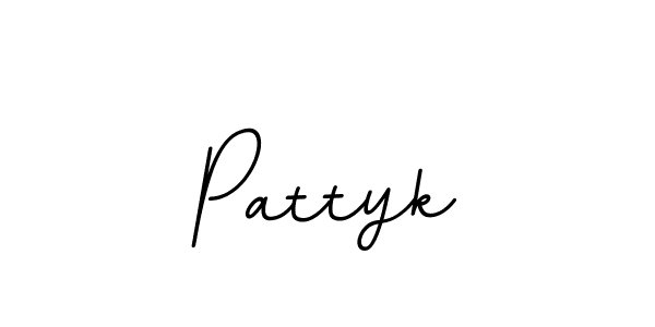 How to make Pattyk name signature. Use BallpointsItalic-DORy9 style for creating short signs online. This is the latest handwritten sign. Pattyk signature style 11 images and pictures png