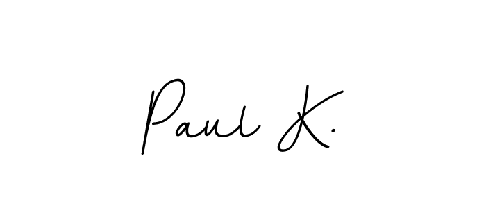 Design your own signature with our free online signature maker. With this signature software, you can create a handwritten (BallpointsItalic-DORy9) signature for name Paul K.. Paul K. signature style 11 images and pictures png