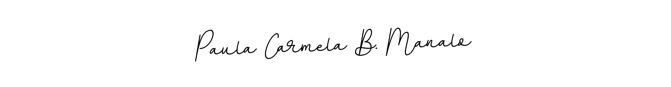 The best way (BallpointsItalic-DORy9) to make a short signature is to pick only two or three words in your name. The name Paula Carmela B. Manalo include a total of six letters. For converting this name. Paula Carmela B. Manalo signature style 11 images and pictures png