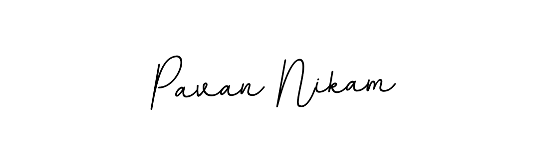 Create a beautiful signature design for name Pavan Nikam. With this signature (BallpointsItalic-DORy9) fonts, you can make a handwritten signature for free. Pavan Nikam signature style 11 images and pictures png