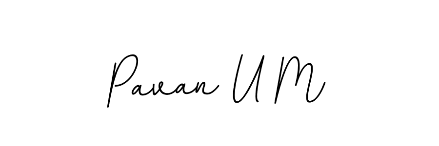 Pavan U M stylish signature style. Best Handwritten Sign (BallpointsItalic-DORy9) for my name. Handwritten Signature Collection Ideas for my name Pavan U M. Pavan U M signature style 11 images and pictures png