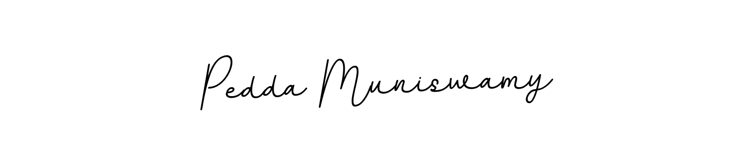 How to make Pedda Muniswamy name signature. Use BallpointsItalic-DORy9 style for creating short signs online. This is the latest handwritten sign. Pedda Muniswamy signature style 11 images and pictures png