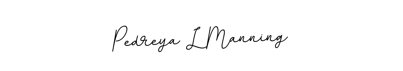 How to make Pedreya L Manning name signature. Use BallpointsItalic-DORy9 style for creating short signs online. This is the latest handwritten sign. Pedreya L Manning signature style 11 images and pictures png