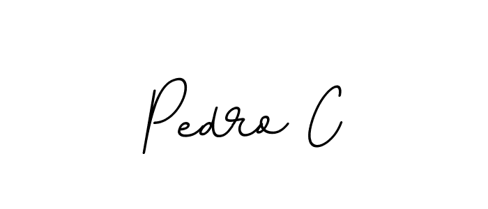 How to make Pedro C name signature. Use BallpointsItalic-DORy9 style for creating short signs online. This is the latest handwritten sign. Pedro C signature style 11 images and pictures png