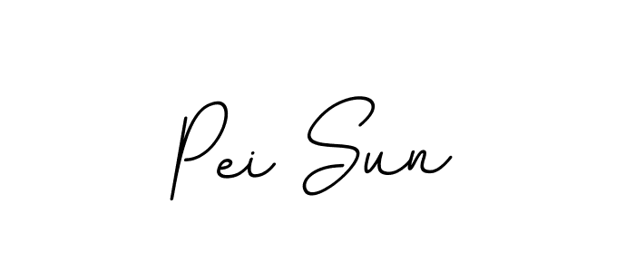 How to make Pei Sun name signature. Use BallpointsItalic-DORy9 style for creating short signs online. This is the latest handwritten sign. Pei Sun signature style 11 images and pictures png