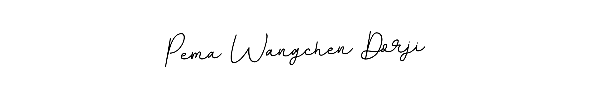 How to make Pema Wangchen Dorji name signature. Use BallpointsItalic-DORy9 style for creating short signs online. This is the latest handwritten sign. Pema Wangchen Dorji signature style 11 images and pictures png