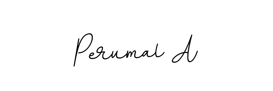 How to make Perumal A name signature. Use BallpointsItalic-DORy9 style for creating short signs online. This is the latest handwritten sign. Perumal A signature style 11 images and pictures png