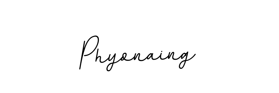 Use a signature maker to create a handwritten signature online. With this signature software, you can design (BallpointsItalic-DORy9) your own signature for name Phyonaing. Phyonaing signature style 11 images and pictures png