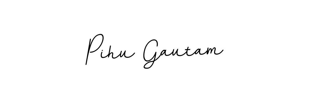 Pihu Gautam stylish signature style. Best Handwritten Sign (BallpointsItalic-DORy9) for my name. Handwritten Signature Collection Ideas for my name Pihu Gautam. Pihu Gautam signature style 11 images and pictures png