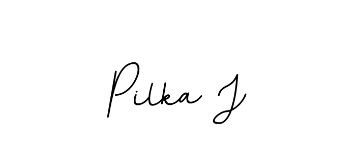 if you are searching for the best signature style for your name Pilka J. so please give up your signature search. here we have designed multiple signature styles  using BallpointsItalic-DORy9. Pilka J signature style 11 images and pictures png