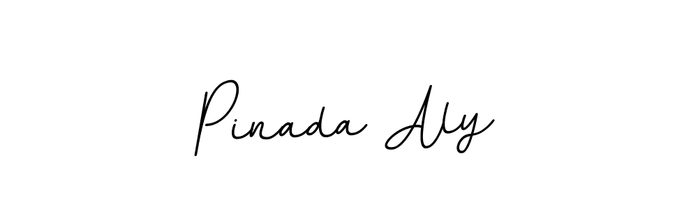 You should practise on your own different ways (BallpointsItalic-DORy9) to write your name (Pinada Aly) in signature. don't let someone else do it for you. Pinada Aly signature style 11 images and pictures png