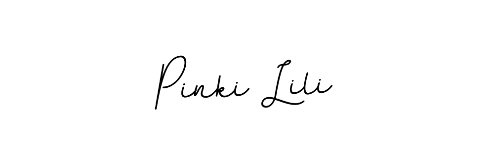 You should practise on your own different ways (BallpointsItalic-DORy9) to write your name (Pinki Lili) in signature. don't let someone else do it for you. Pinki Lili signature style 11 images and pictures png