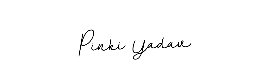 Make a beautiful signature design for name Pinki Yadav. With this signature (BallpointsItalic-DORy9) style, you can create a handwritten signature for free. Pinki Yadav signature style 11 images and pictures png