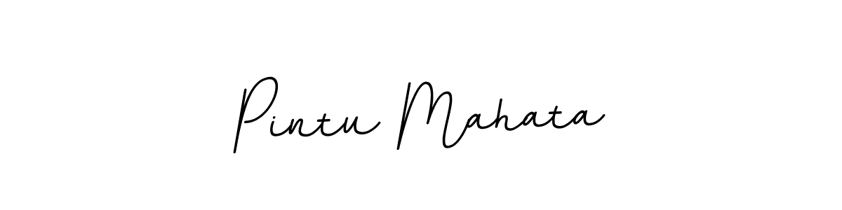 Use a signature maker to create a handwritten signature online. With this signature software, you can design (BallpointsItalic-DORy9) your own signature for name Pintu Mahata. Pintu Mahata signature style 11 images and pictures png