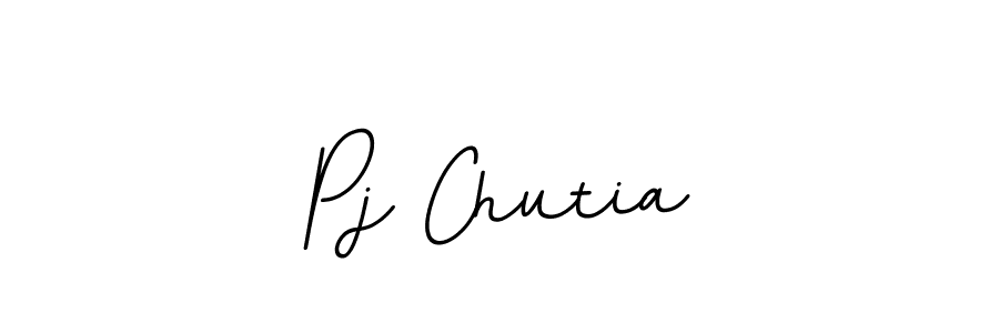 How to make Pj Chutia name signature. Use BallpointsItalic-DORy9 style for creating short signs online. This is the latest handwritten sign. Pj Chutia signature style 11 images and pictures png