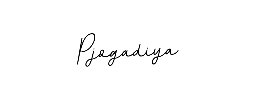 How to make Pjogadiya name signature. Use BallpointsItalic-DORy9 style for creating short signs online. This is the latest handwritten sign. Pjogadiya signature style 11 images and pictures png